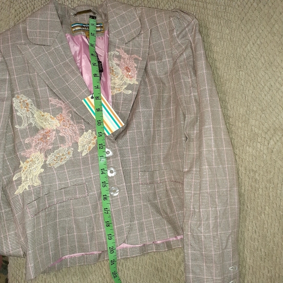 ALLEN BY ALLEN SCHWARTZ WOMEN 2 PIECE BLAZER/CARPI SUIT EMBROIDERED FLORAL SZ 6 - Picture 13 of 16
